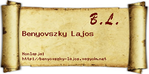 Benyovszky Lajos névjegykártya